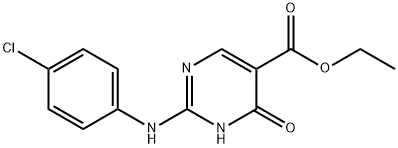 ethyl 2-((4-chlorophenyl)amino)-4-oxo-1,4-dihydropyrimidine-5-carboxylate 구조식 이미지