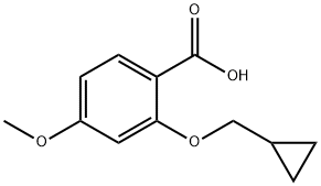 2-(Cyclopropylmethoxy)-4-methoxybenzoic acid 구조식 이미지