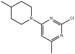 2-Chloro-4-(4-methylpiperidin-1-yl)-6-methylpyrimidine Structure