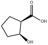 (1R,2S)-2-hydroxycyclopentane-1-carboxylic acid 구조식 이미지