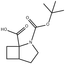 2-[(tert-butoxy)carbonyl]-2-azabicyclo[3.2.0]heptane-1-carboxylic acid 구조식 이미지