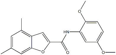 2-benzofurancarboxamide, N-(2,5-dimethoxyphenyl)-4,6-dimethyl Structure