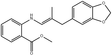 methyl (E)-2((3-(1,3-benzodioxol-5-yl)-2-methyl-1-propenyl)amino)benzoate Structure