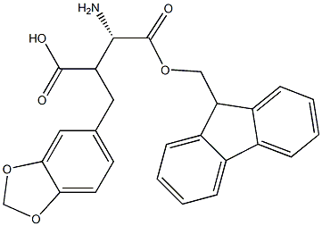 Fmoc-(S)-3-amino-2-(benzo[d][1,3]dioxol-5-ylmethyl)propanoicacid Structure