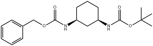 benzyl tert-Butyl ((1S,3R)-cyclohexane-1,3-diyl)dicarbamate 구조식 이미지