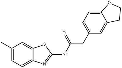 2-(2,3-Dihydrobenzofuran-5-yl)-N-(6-methylbenzo[d]thiazol-2-yl)acetamide Structure