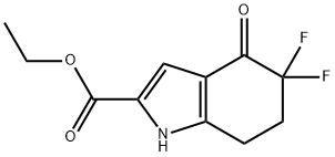 ethyl 5,5-difluoro-4-oxo-6,7-dihydro-1H-indole-2-carboxylate 구조식 이미지