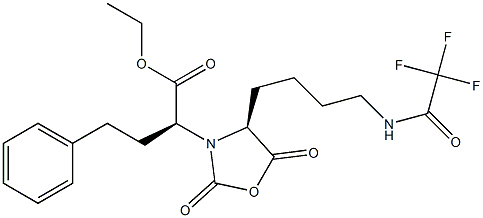 ethyl (2S)-2-[(4S)-2,5-dioxo-4-[4-(2,2,2-trifluoroacetamido)butyl]-1,3-oxazolidin-3-yl]-4-phenylbutanoate Structure