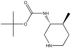 tert-butyl ((3R,4S)-4-methylpiperidin-3-yl)carbamate Structure