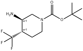tert-butyl (3S,4R)-3-amino-4-(trifluoromethyl)piperidine-1-carboxylate 구조식 이미지