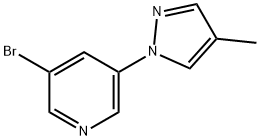 3-Bromo-5-(4-methyl-1H-pyrazol-1-yl)pyridine Structure