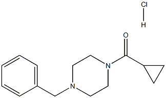 (4-benzylpiperazin-1-yl)(cyclopropyl)methanone hydrochloride Structure