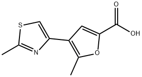 5-methyl-4-(2-methyl-1,3-thiazol-4-yl)furan-2-carboxylic acid Structure