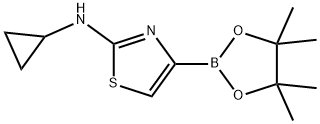 2-CYCLOPROPYLAMINOTHIAZOLE-4-BORONIC ACID PINACOL ESTER 구조식 이미지