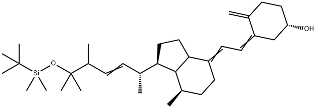 3-(2-{1R-[5-(tert-Butyl-dimethyl-silanyloxy)-1R,4,5-trimethyl-hex-2-enyl]-7R-methyl-octahydro-inden-4-ylidene}-ethylidene)-4-methylen
e-cyclohexan-1S-ol Structure