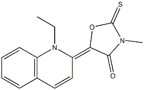 5-(1-ethyl-2(1H)-quinolinylidene)-3-methyl-2-thioxo-1,3-oxazolidin-4-one Structure