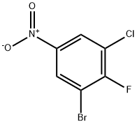 1-bromo-3-chloro-2-fluoro-5-nitrobenzene 구조식 이미지