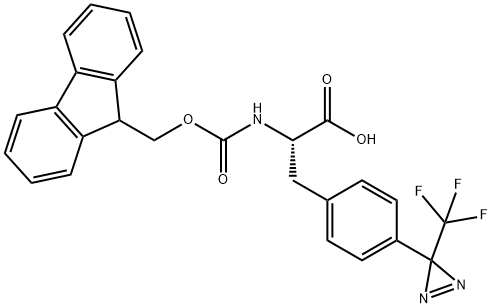 L-Phenylalanine, N-[(9H-fluoren-9-ylmethoxy)carbonyl]-4-[3-(trifluoromethyl)-3H-diazirin-3-yl]- Structure