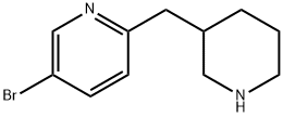 Pyridine, 5-bromo-2-(3-piperidinylmethyl)- Structure