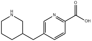 2-Pyridinecarboxylic acid, 5-(3-piperidinylmethyl)- Structure