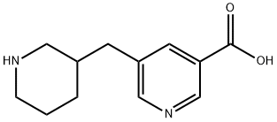3-Pyridinecarboxylic acid, 5-(3-piperidinylmethyl)- Structure