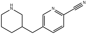 2-Pyridinecarbonitrile, 5-(3-piperidinylmethyl)- Structure