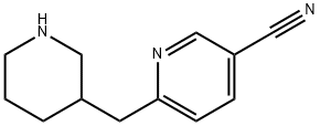 3-Pyridinecarbonitrile, 6-(3-piperidinylmethyl)- Structure