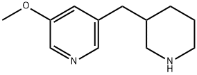 Pyridine, 3-methoxy-5-(3-piperidinylmethyl)- Structure