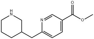 3-Pyridinecarboxylic acid, 6-(3-piperidinylmethyl)-, methyl ester Structure