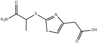 2-(2-((1-amino-1-oxopropan-2-yl)thio)thiazol-4-yl)acetic acid 구조식 이미지