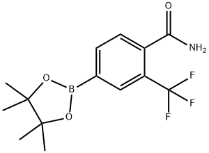 4-(4,4,5,5-Tetramethyl-1,3,2-dioxaborolan-2-yl)-2-(trifluoromethyl)benzamide Structure