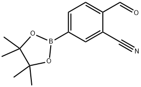 2-formyl-5-(tetramethyl-1,3,2-dioxaborolan-2-yl)benzonitrile Structure