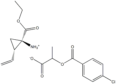 (1R,2S)-2-ethenyl-1-(ethoxycarbonyl)cyclopropanaminium (2S)-2-[(4-chlorobenzoyl)oxy]propanoate Structure