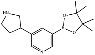 3-(PYRROLIDIN-3-YL)PYRIDINE-5-BORONIC ACID PINACOL ESTER Structure