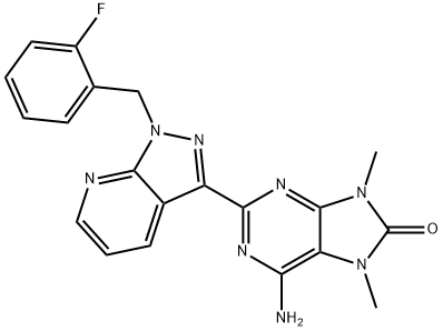 6-amino-2-(1-(2-fluorobenzyl)-1H-pyrazolo[3,4-b]pyridin-3-yl)-
7,9-dimethyl-7,9-dihydro-8H-purin-8-one Structure