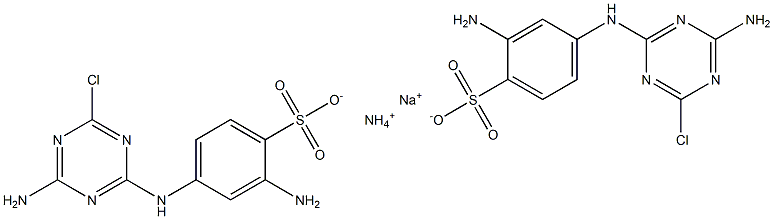 sodium, ammonium, 2-amino-4-[(4-amino-6-chloro-1,3,5-triazin-2-yl)amino]benzenesulfonate Structure