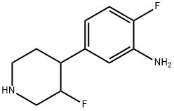 2-fluoro-5-(3-fluoropiperidin-4-yl)aniline Structure