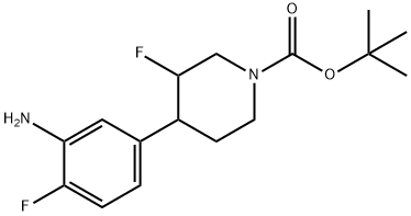 tert-butyl 4-(3-amino-4-fluorophenyl)-3-fluoropiperidine-1-carboxylate 구조식 이미지