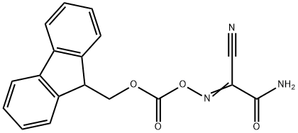 (E)-N-((((9H-fluoren-9-yl)methoxy)carbonyl)oxy)-2-amino-2-oxoacetimidoyl cyanide Structure