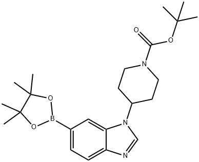 tert-butyl 4-(6-(4,4,5,5-tetramethyl-1,3,2-dioxaborolan-2-yl)-1H-benzo[d]imidazol-1-yl)piperidine-1-carboxylate Structure