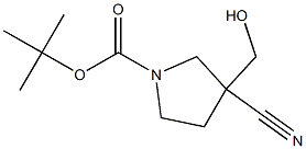 tert-butyl 3-cyano-3-(hydroxymethyl)pyrrolidine-1-carboxylate 구조식 이미지