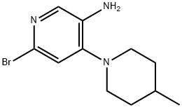 2-Bromo-5-amino-4-(4-methylpiperidin-1-yl)pyridine Structure