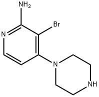 2-Amino-3-bromo-4-(piperazin-1-yl)pyridine Structure