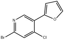 2-Bromo-4-chloro-5-(2-furyl)pyridine 구조식 이미지