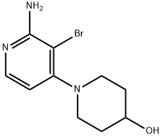 2-Amino-3-bromo-4-(4-hydroxypiperidin-1-yl)pyridine Structure