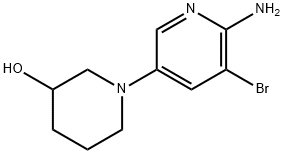2-Amino-3-bromo-5-(3-hydroxypiperidin-1-yl)pyridine Structure