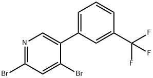 2,4-Dibromo-5-(3-trifluoromethylphenyl)pyridine Structure