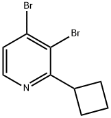 3,4-Dibromo-2-(cyclobutyl)pyridine Structure