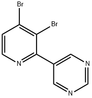 3,4-Dibromo-2-(5-pyrimidyl)pyridine 구조식 이미지