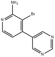 2-Amino-3-bromo-4-(5-pyrimidyl)pyridine 구조식 이미지